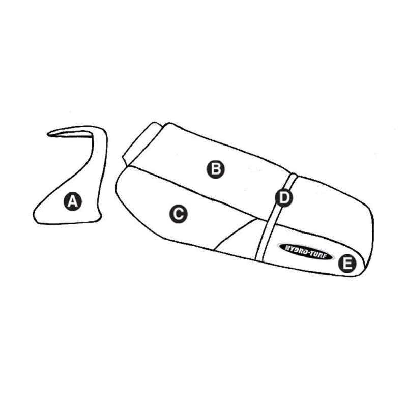 Individualus „Hydro-Turf“ sėdynės dangtis „Kawasaki Zxi“ (95–97) sėdynės + Cowling