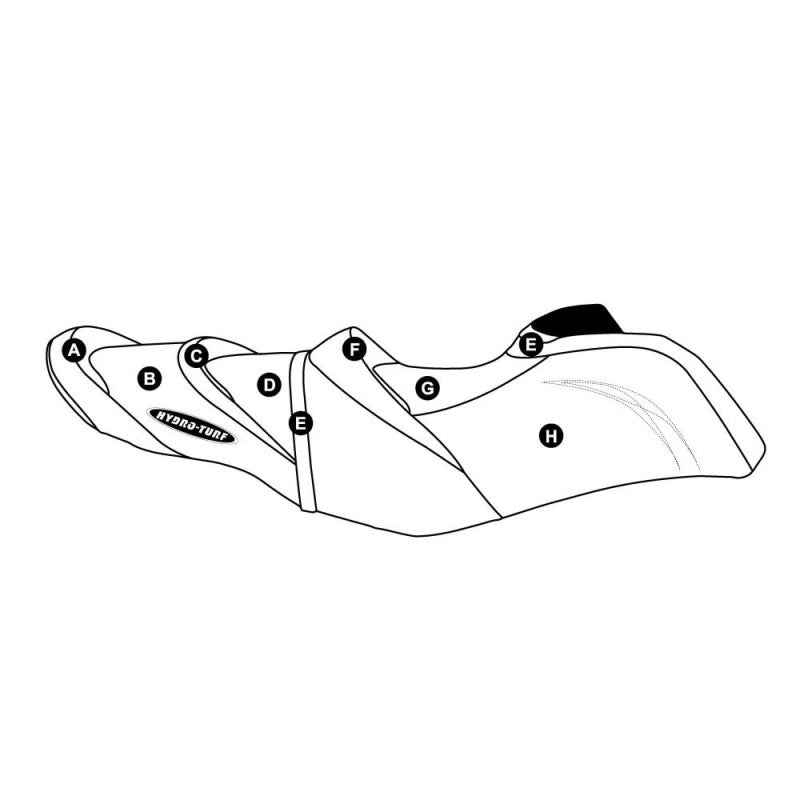 „Seadoo GTX Ltd 215“, „GTX Ltd 300“, „GTS Ltd“ yra pritaikytas „Hydro-Turf“ sėdynės dangtis