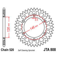 Rear sprocket aluminum self-cleaning Suzuki DR350 DR-Z40 JTA808.51