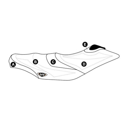 „Seadoo GTI 4-Tech“ (06-08) / GTI, GTI SE 130 ir 155, Wake 155 (09-10) pritaikytas „Hydro-Turf“ sėdynės dangtis „Seadoo GTI 4-Tech“ (06-08)