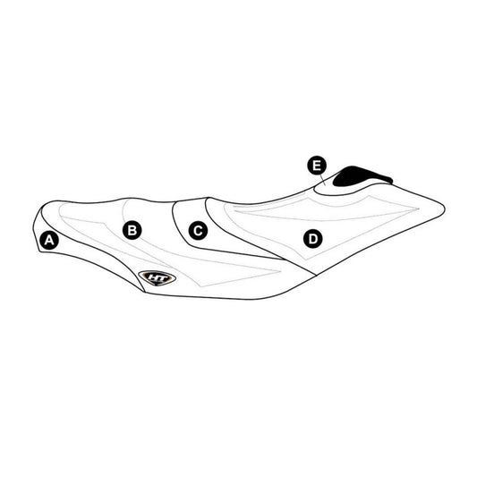 „Seadoo GTI 4-Tech“ (06-08) / GTI, GTI SE 130 ir 155, Wake 155 (09-10) pritaikytas „Hydro-Turf“ sėdynės dangtis „Seadoo GTI 4-Tech“ (06-08)