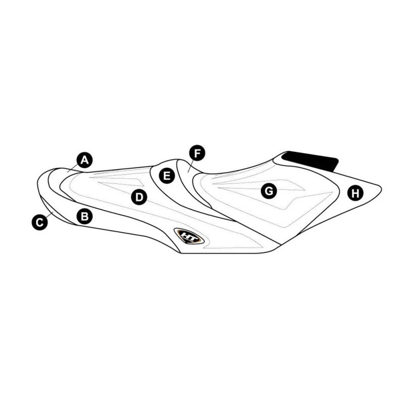 Individualus „Hydro-Turf“ sėdynės dangtis „Seadoo GTR 215 / GTI SE 130 / GTI SE 155 / GTI Ltd 155“ (12-16)