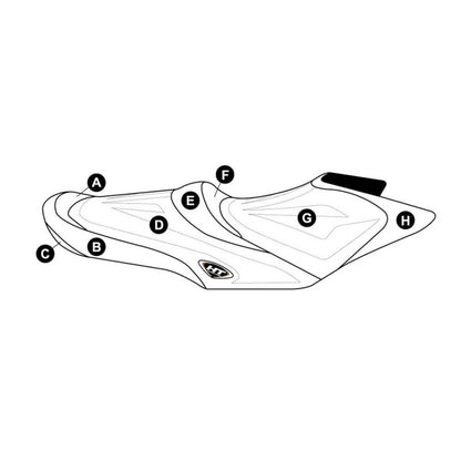 Individualus „Hydro-Turf“ sėdynės dangtis „Seadoo GTR 215 / GTI SE 130 / GTI SE 155 / GTI Ltd 155“ (12-16)