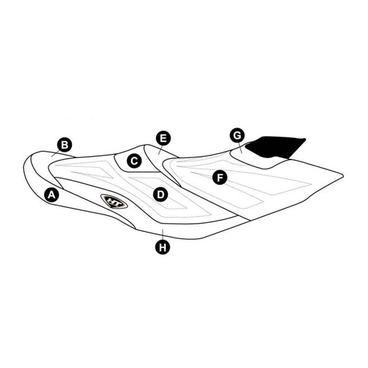 Individualus „Hydro-Turf“ sėdynės dangtis, skirtas „Seadoo RXT-IS“ (09-12) / RXT 260 / RXT-X 260 / Wake Pro 215 (10-15) / RXT-X AS 260 (12-15)