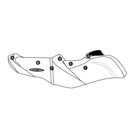 Individualus „Hydro-Turf“ sėdynės viršelis, skirtas „Seadoo RXT-X 300“, „RXT-X AS 260“, „RXT 260“, „Wake Pro 215“ (16-17)