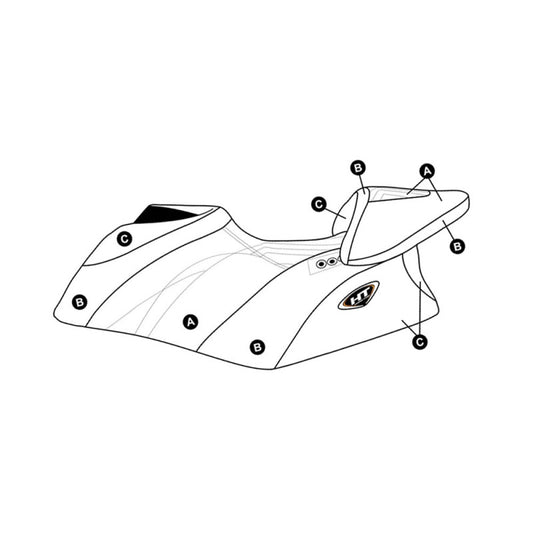 „Hydro-Turf HT Premier Seadoo RXP-X 300“ (20–23) sėdynės dangtis