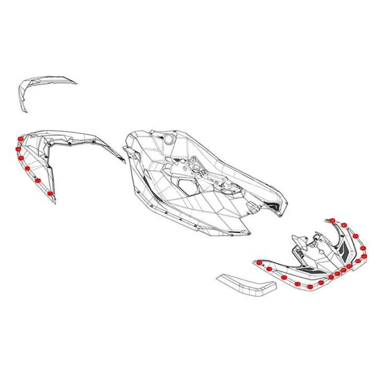 „Seadoo Spark 2p/3p“ nerūdijančio plieno priekinio/galinio denio poveržlių rinkinys